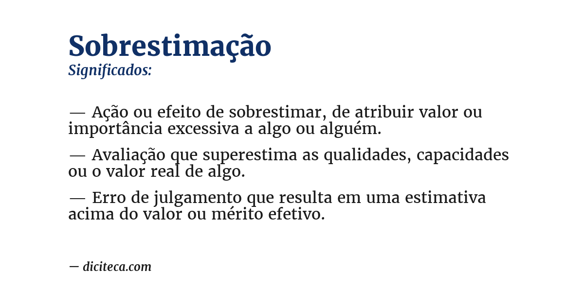 Significado de sobrestimação