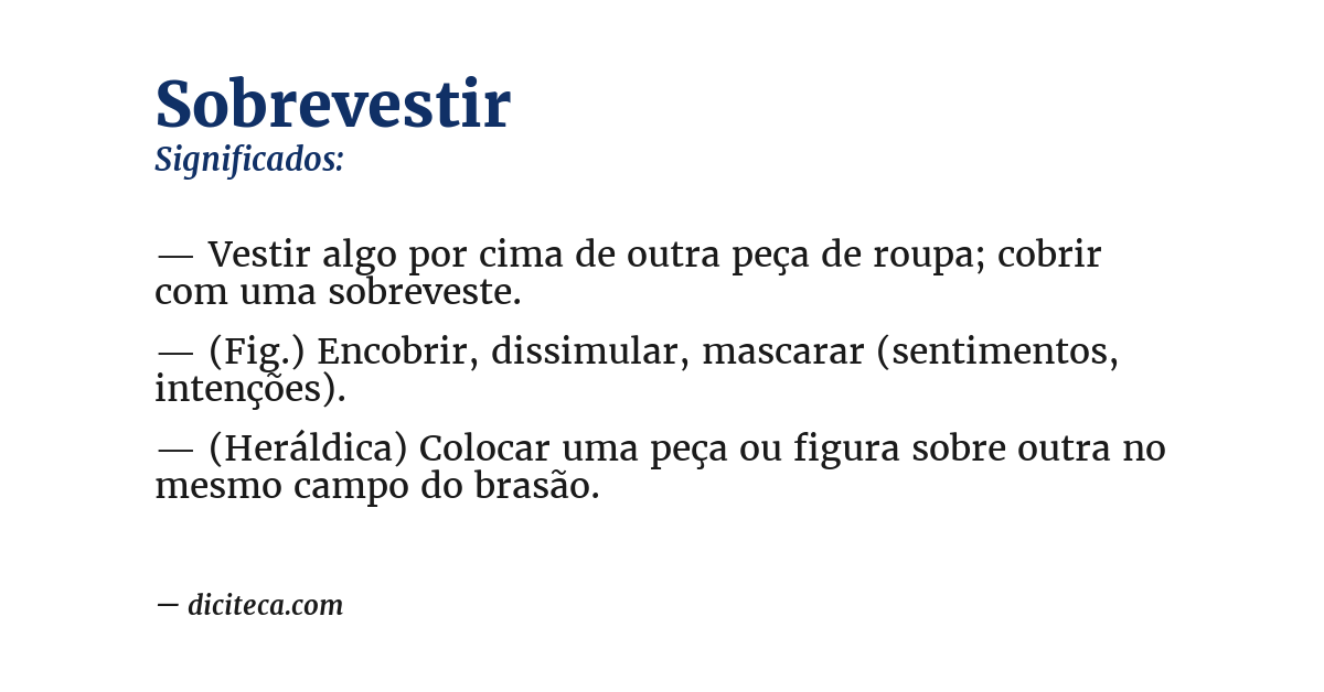 Significado de sobrevestir