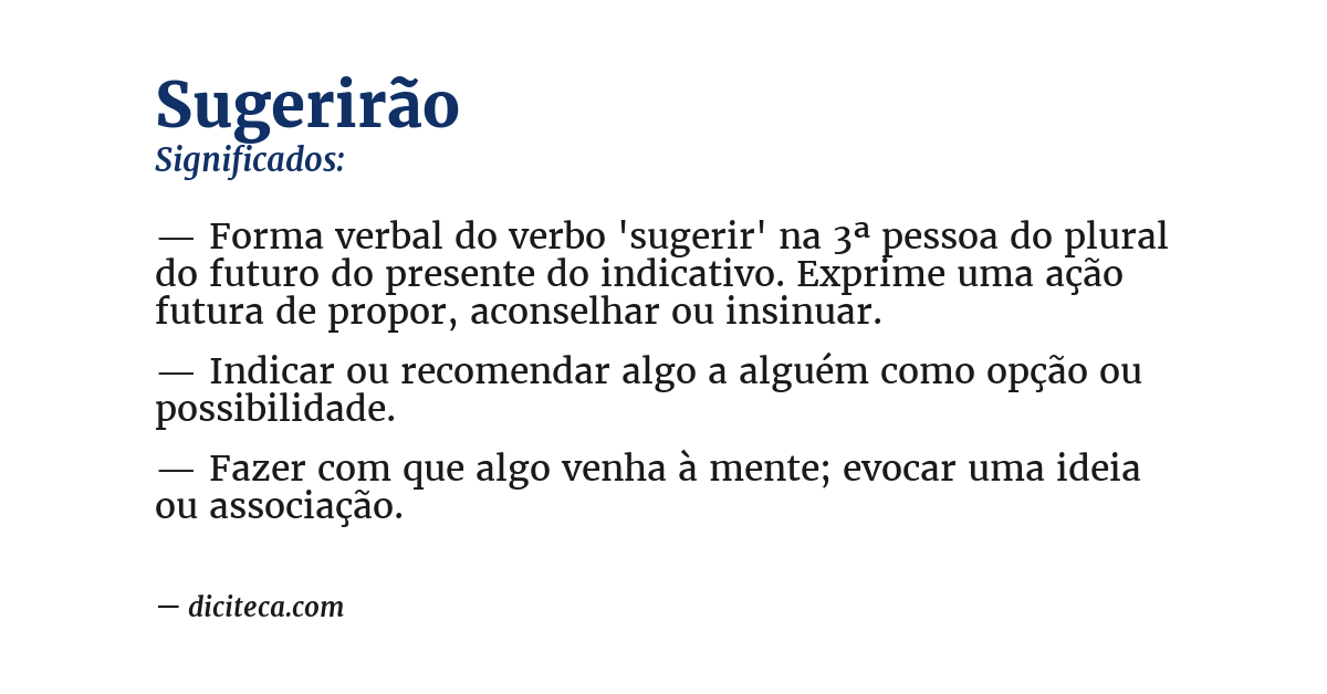 Significado de sugerirão