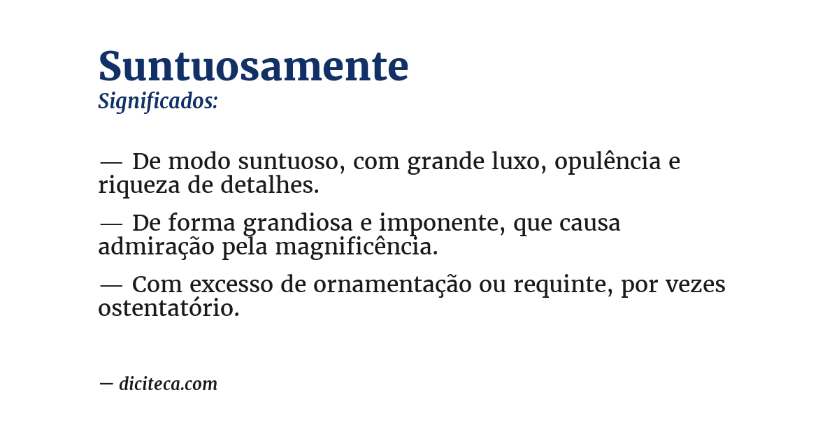 Significado de suntuosamente