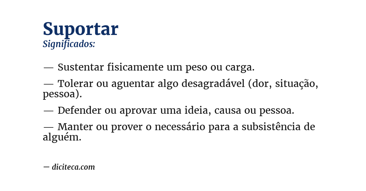 Significado de suportar