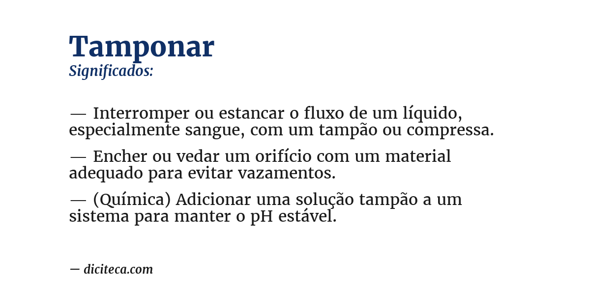Significado de tamponar