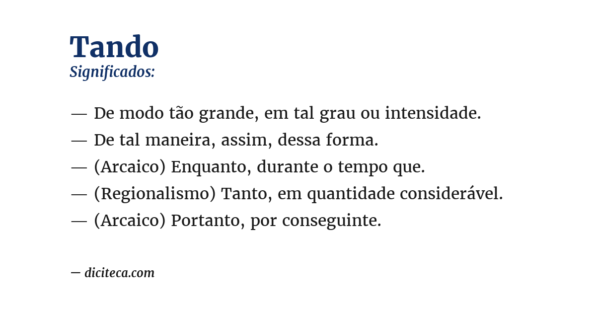 Significado de tando