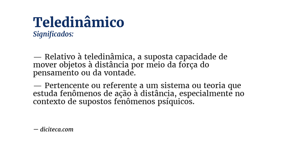 Significado de teledinâmico