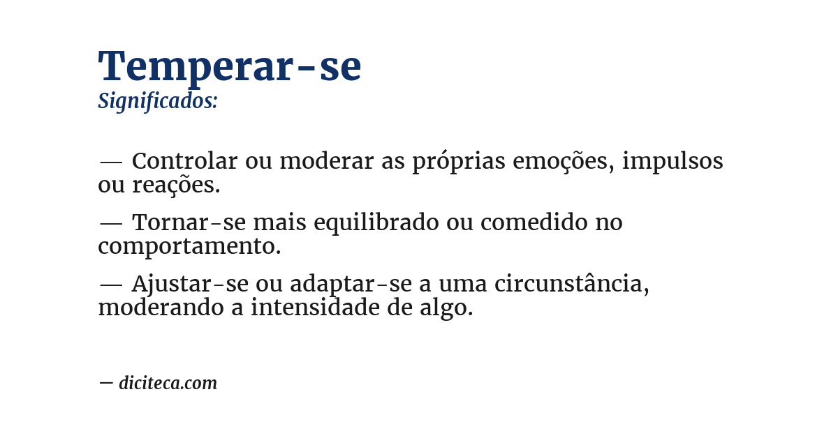 Significado de temperar-se
