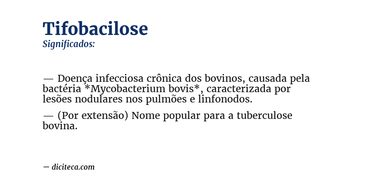 Significado de tifobacilose