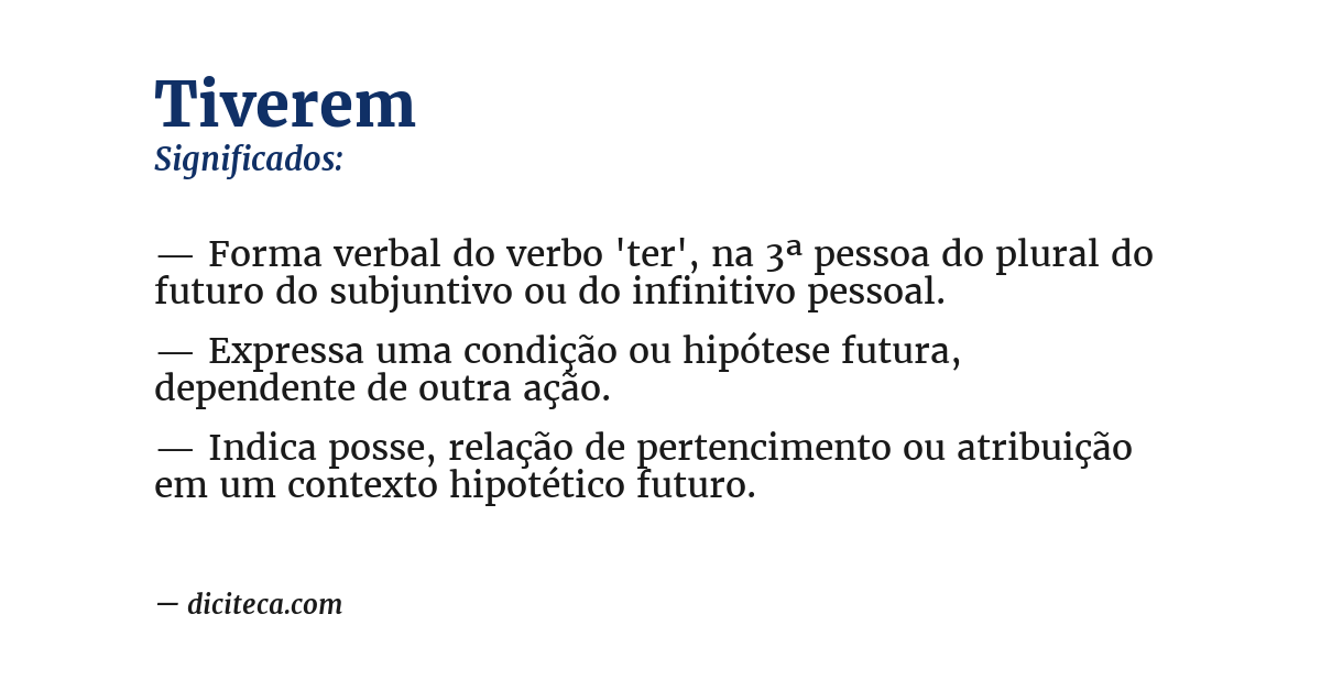 Significado de tiverem