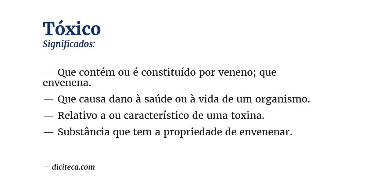 Significado de tóxico