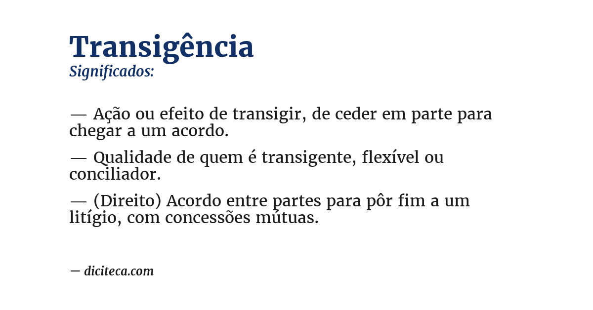 Significado de transigência