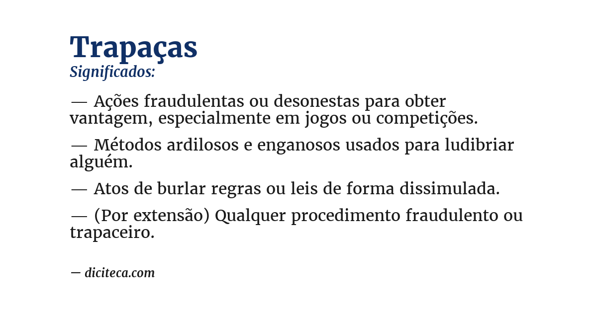 Significado de trapaças