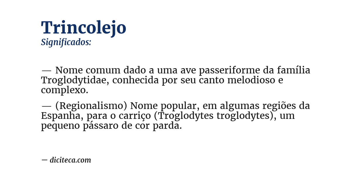 Significado de trincolejo
