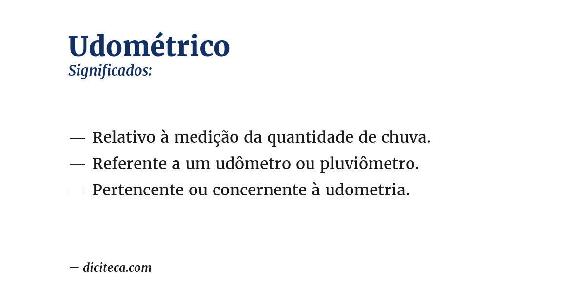 Significado de udométrico