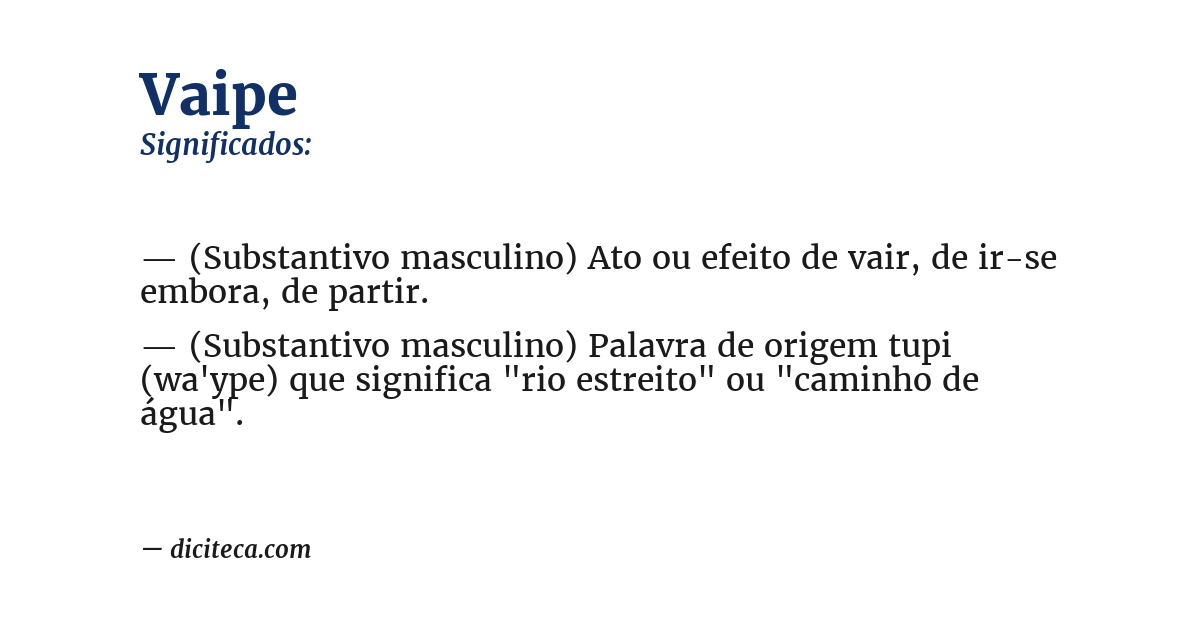 Significado de vaipe