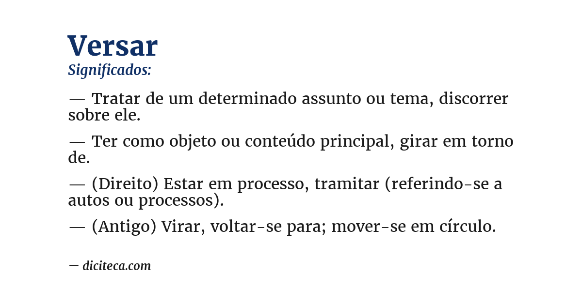 Significado de versar