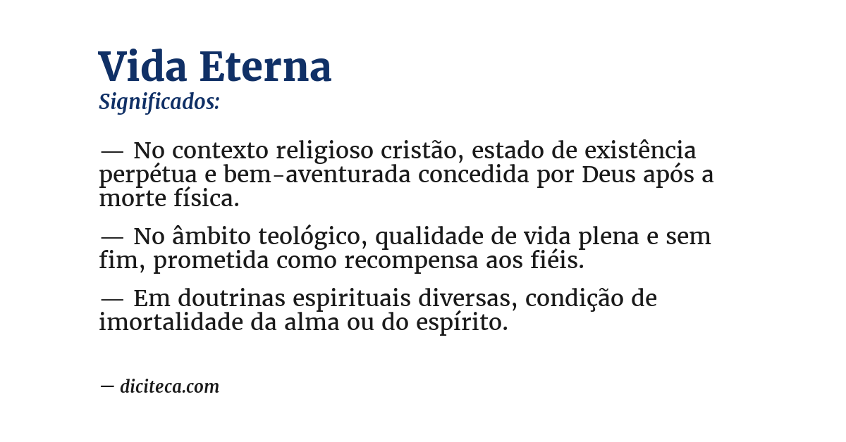 Significado de vida eterna