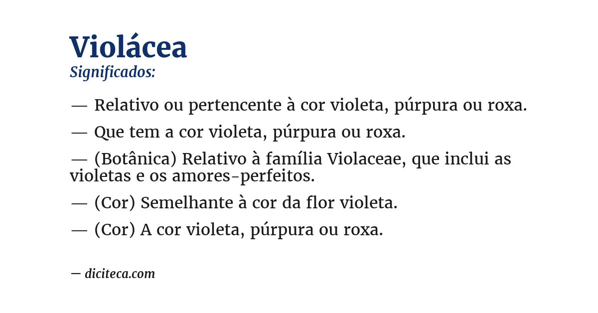 Significado de violácea