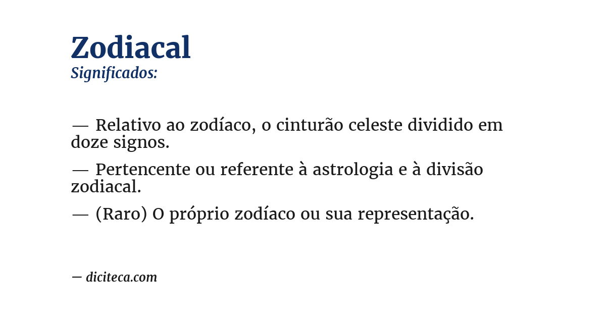 Significado de zodiacal