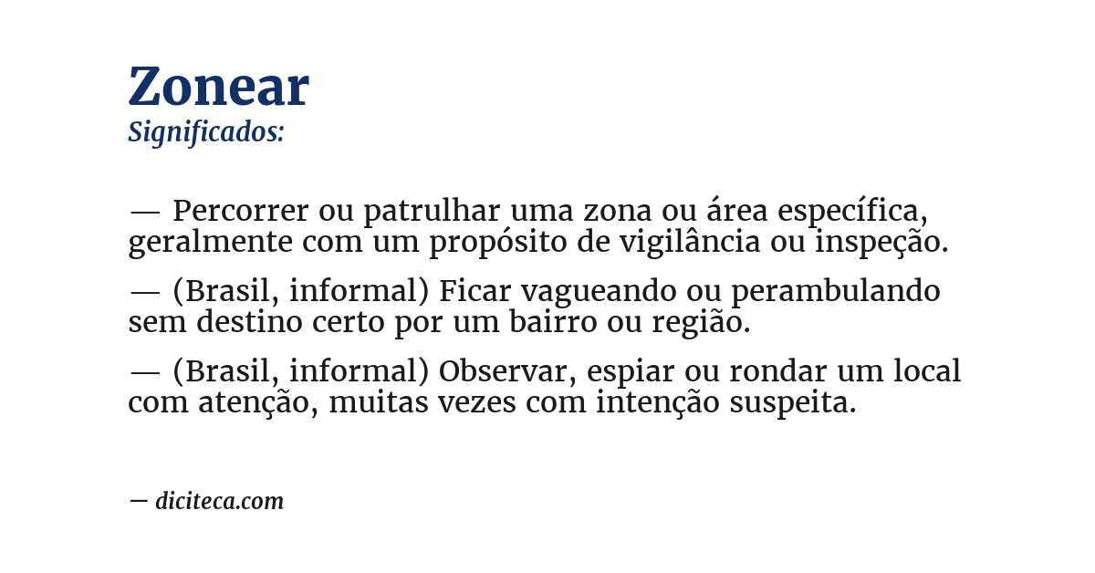 Significado de zonear