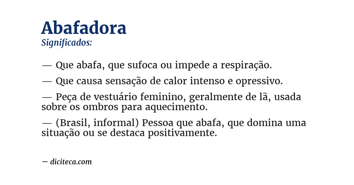 Significado de abafadora
