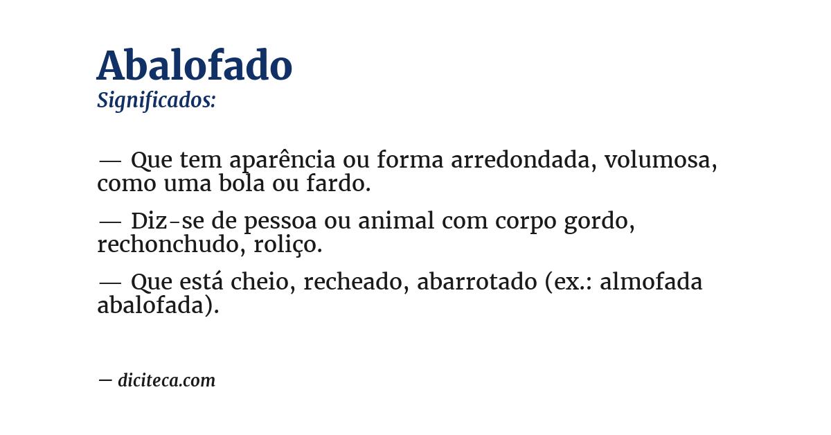 Significado de abalofado