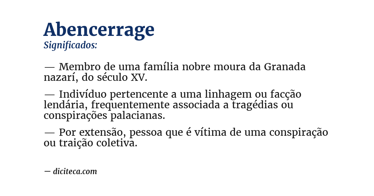 Significado de abencerrage