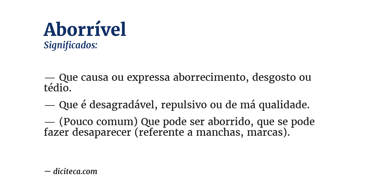 Significado de aborrível