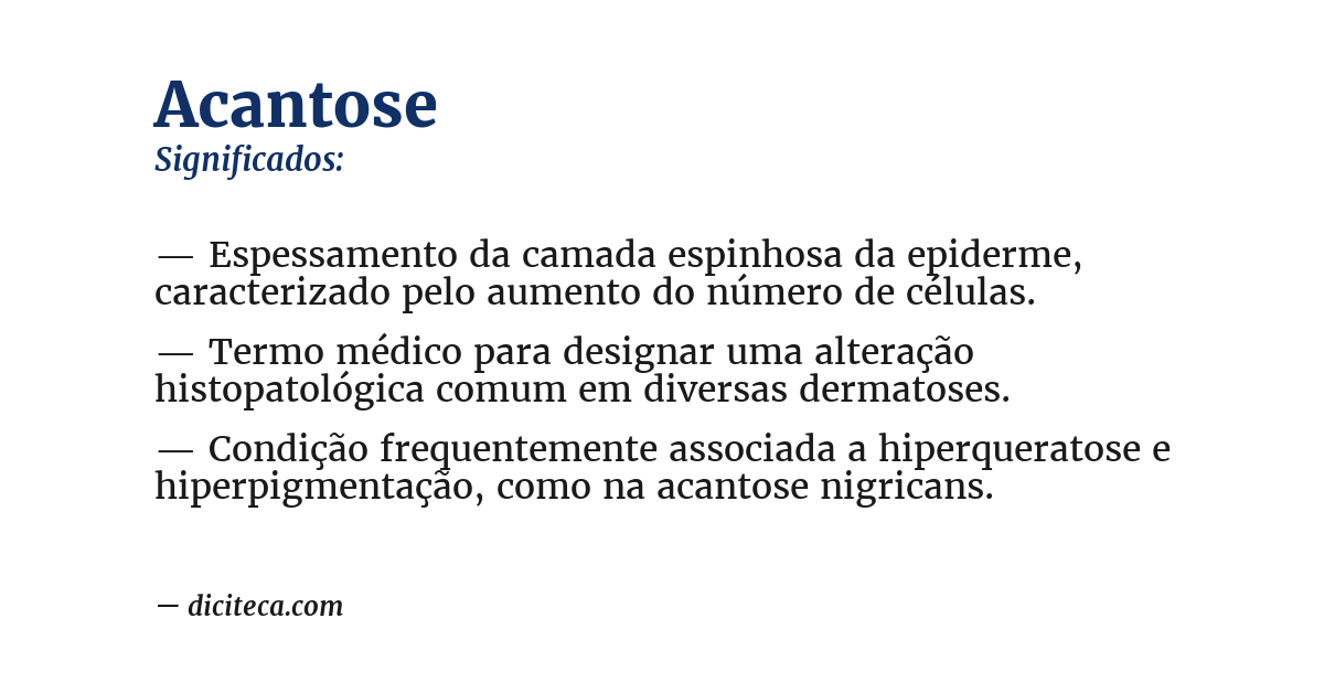 Significado de acantose