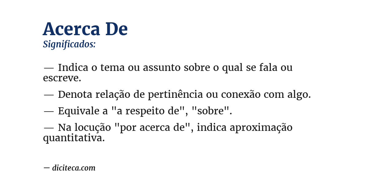 Significado de acerca de