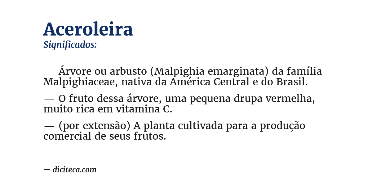 Significado de aceroleira
