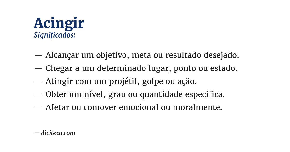 Significado de acingir