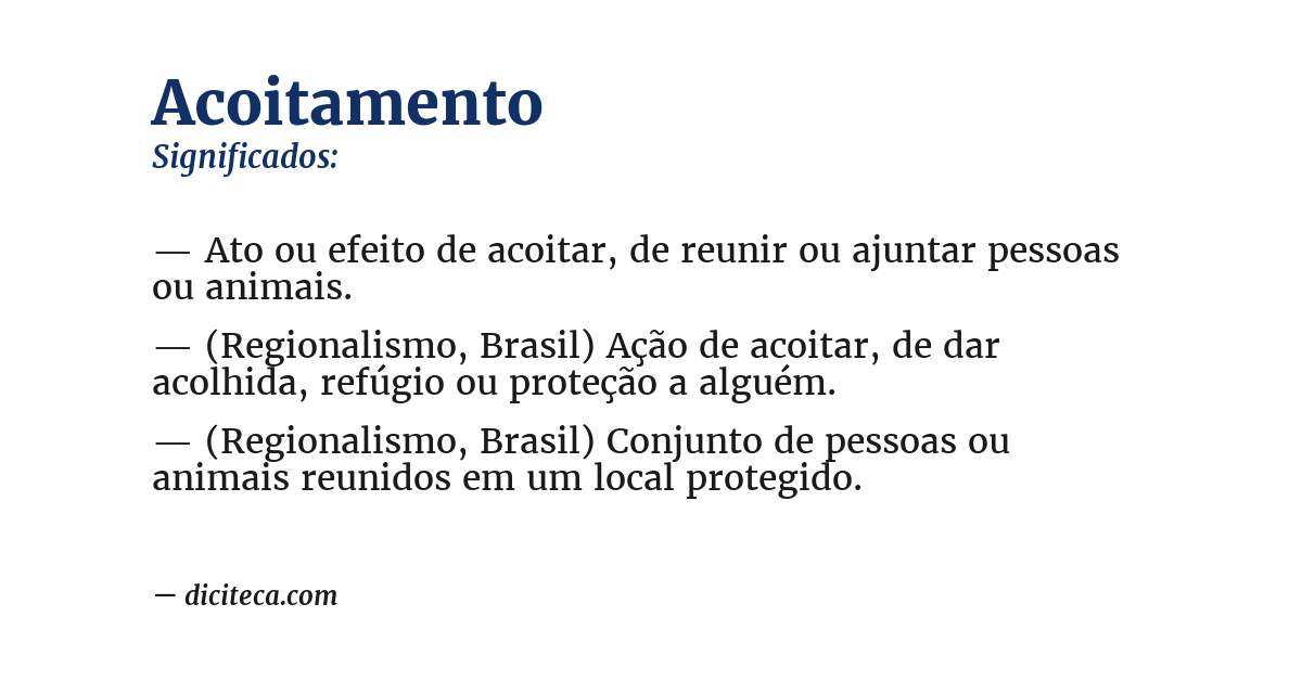 Significado de acoitamento