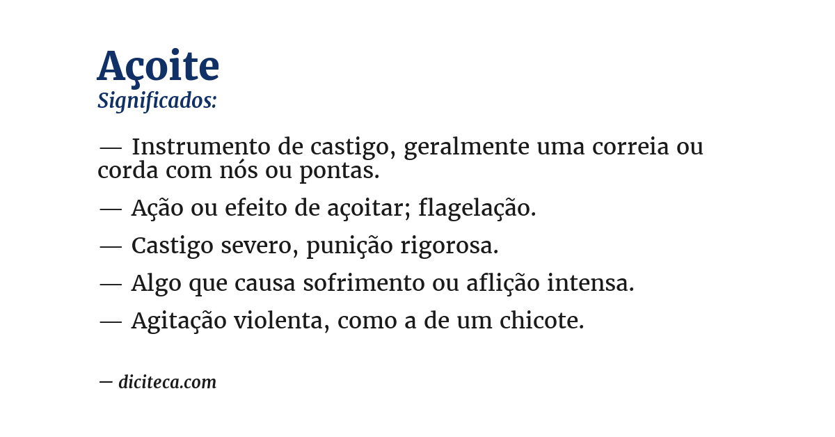 Significado de açoite