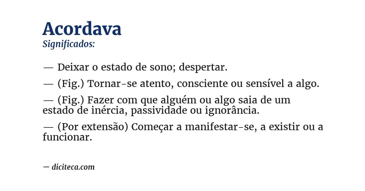 Significado de acordava