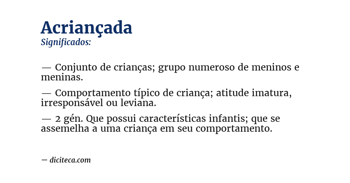 Significado de acriançada