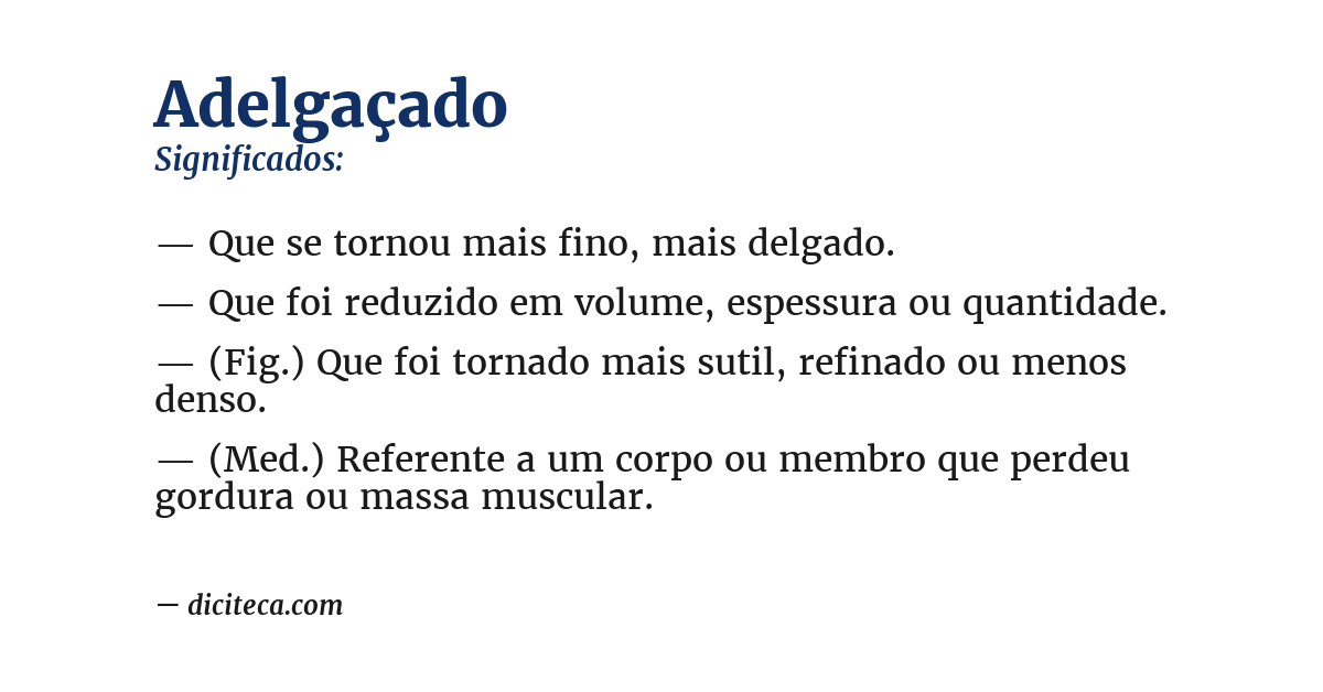 Significado de adelgaçado