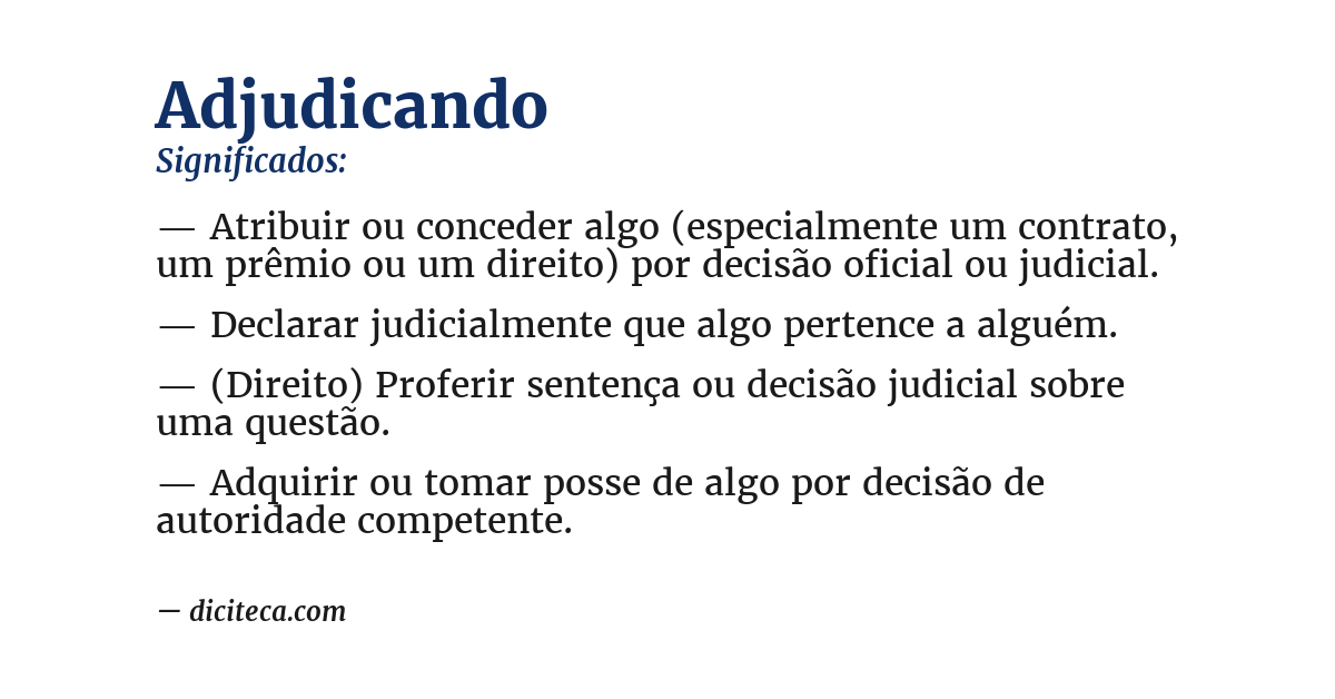 Significado de adjudicando