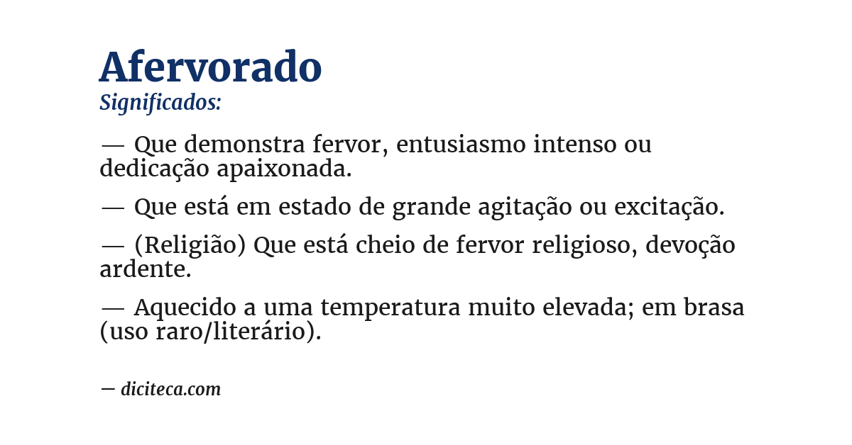 Significado de afervorado