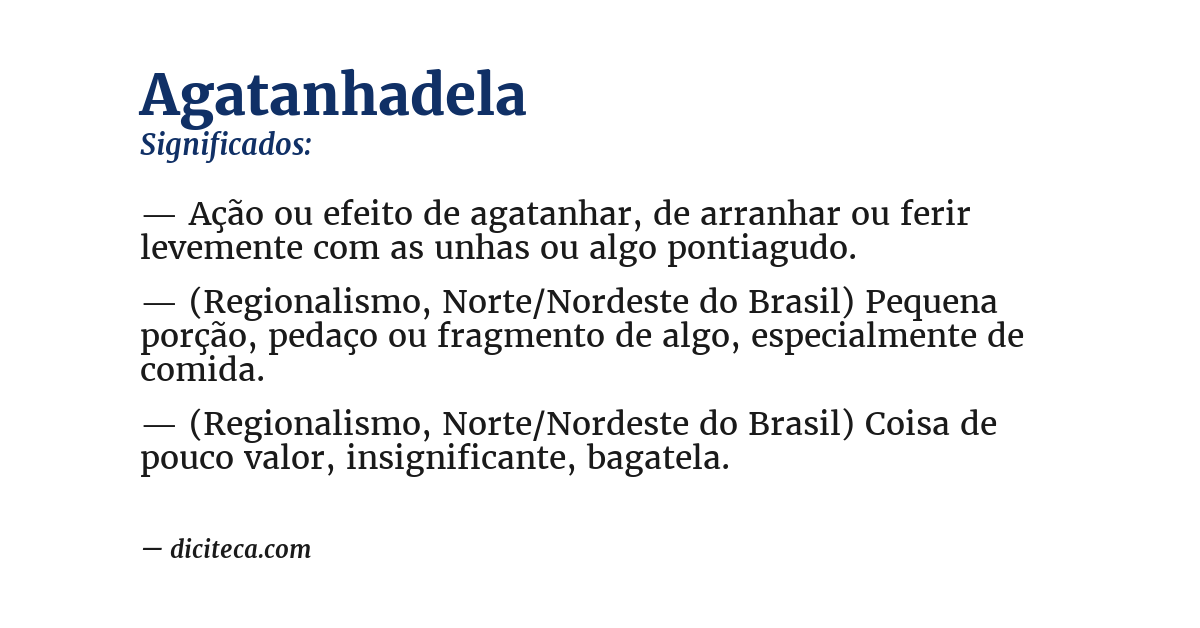 Significado de agatanhadela