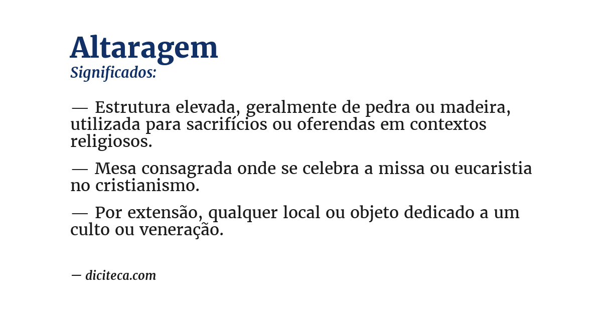 Significado de altaragem
