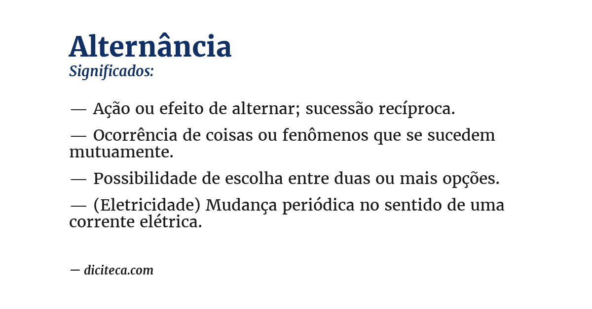 Significado de alternância