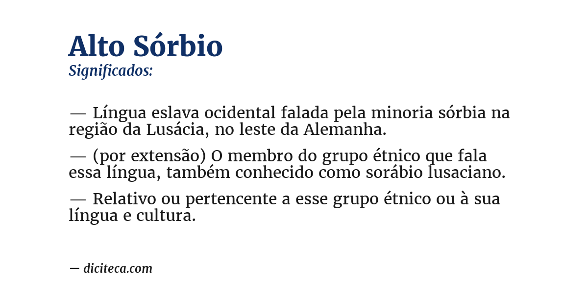 Significado de alto sórbio