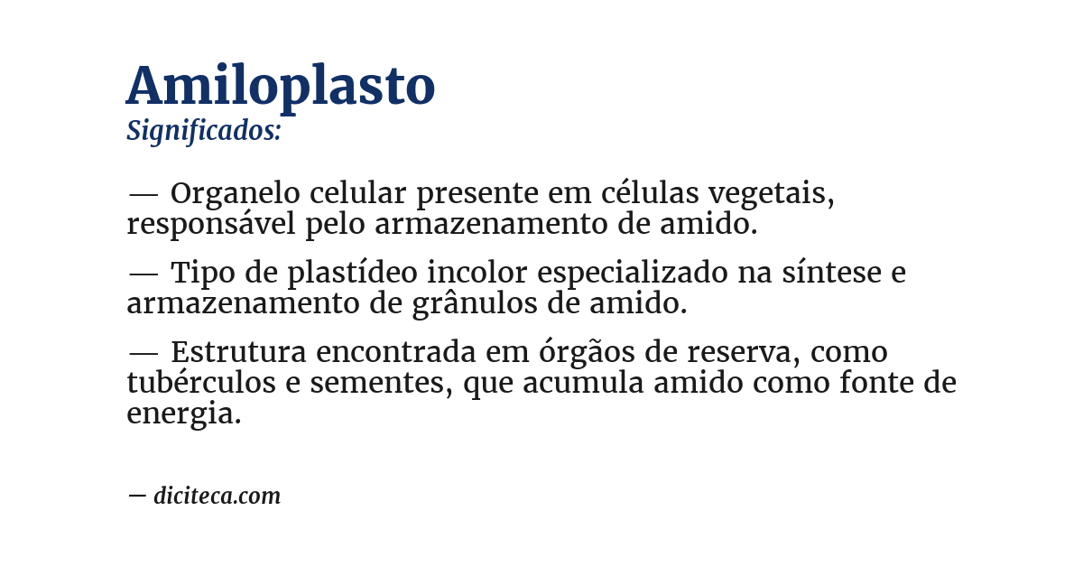 Significado de amiloplasto