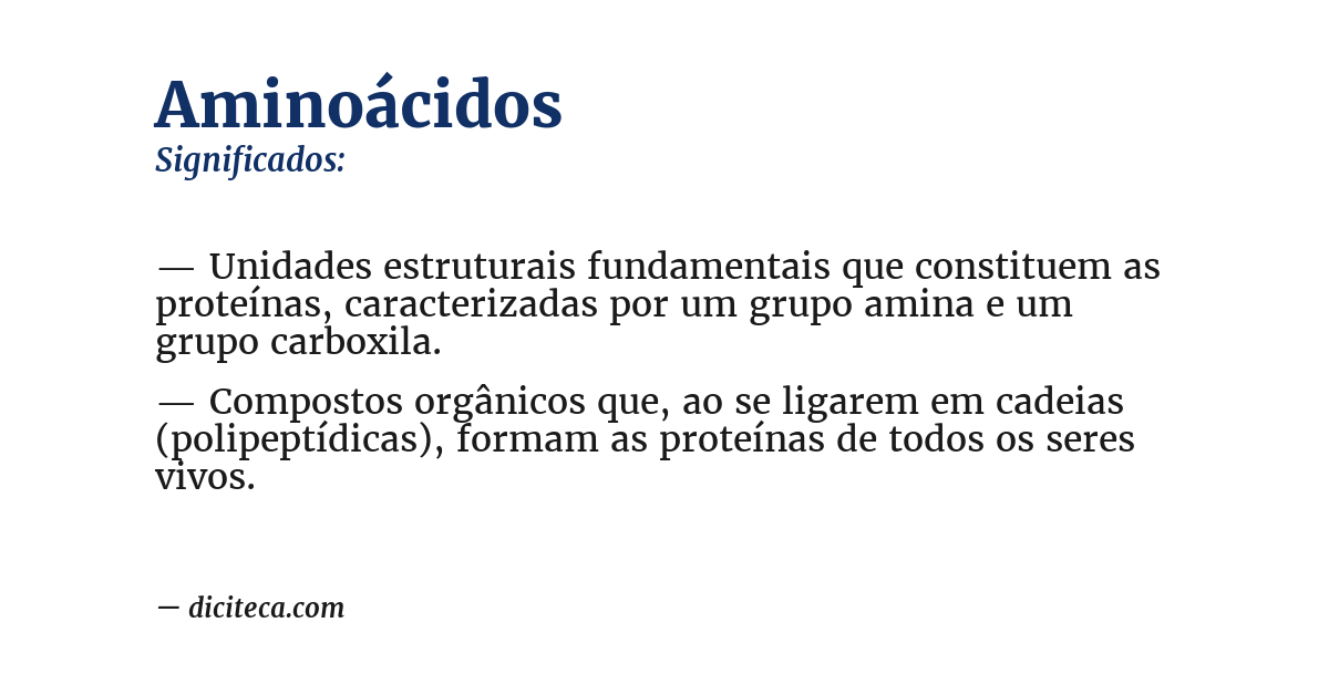 Significado de aminoácidos