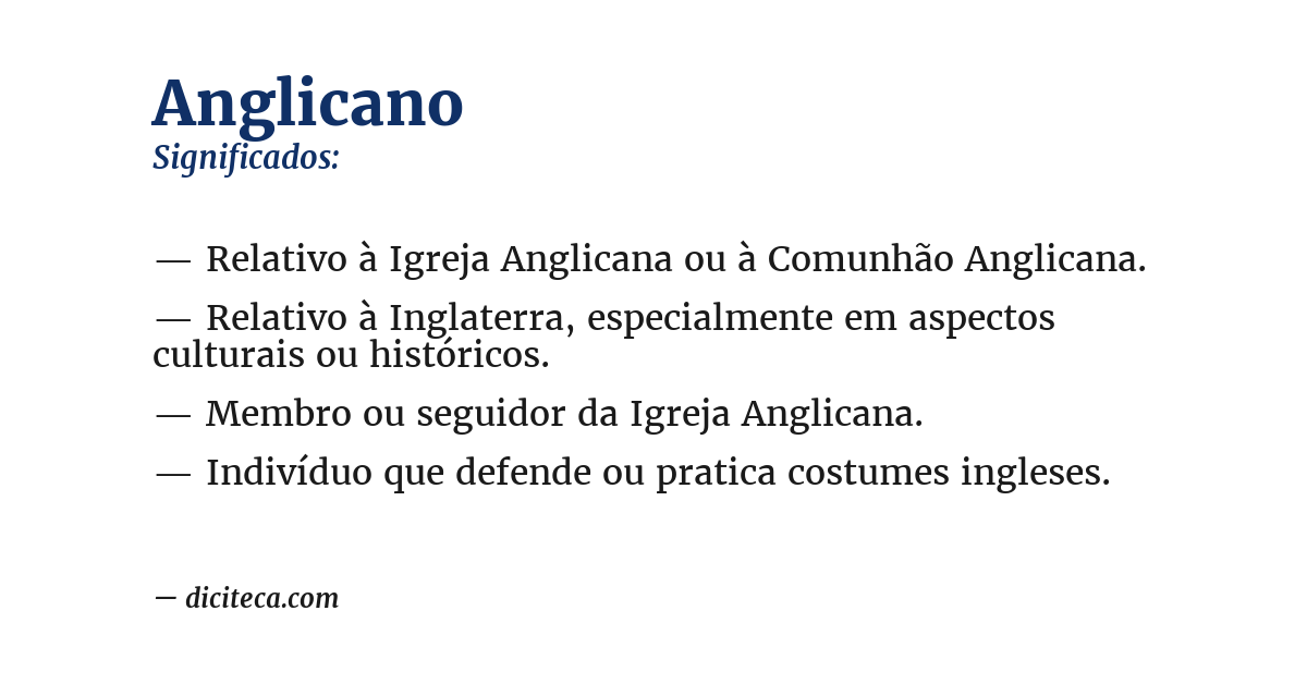 Significado de anglicano