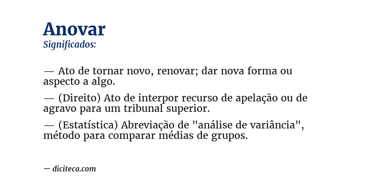 Significado de anovar