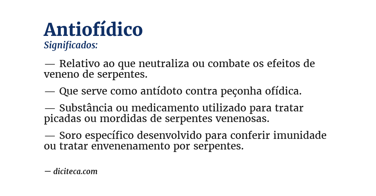 Significado de antiofídico