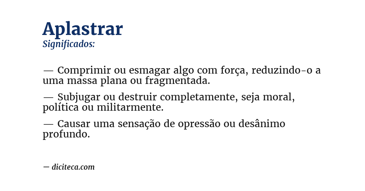 Significado de aplastrar