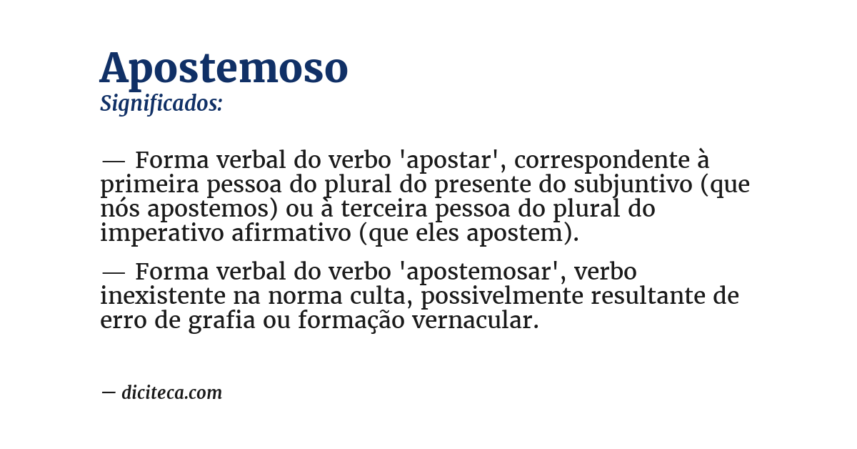 Significado de apostemoso
