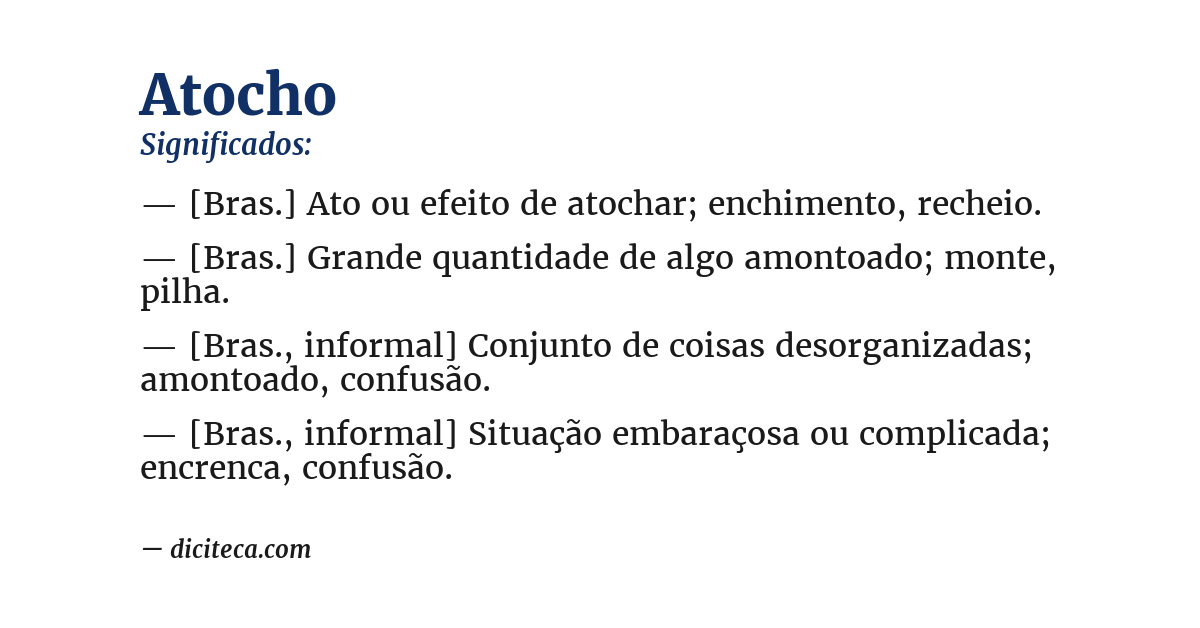 Significado de atocho