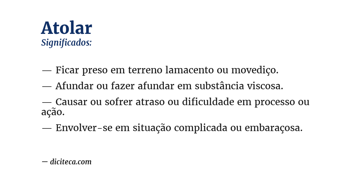 Significado de atolar